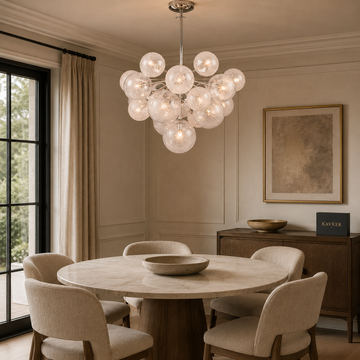 Mandoza Chandelier in Nickel Light