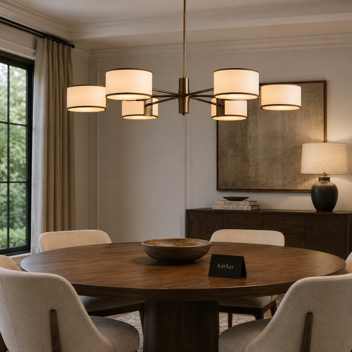 Daphne Fabric Round Chandelier Light