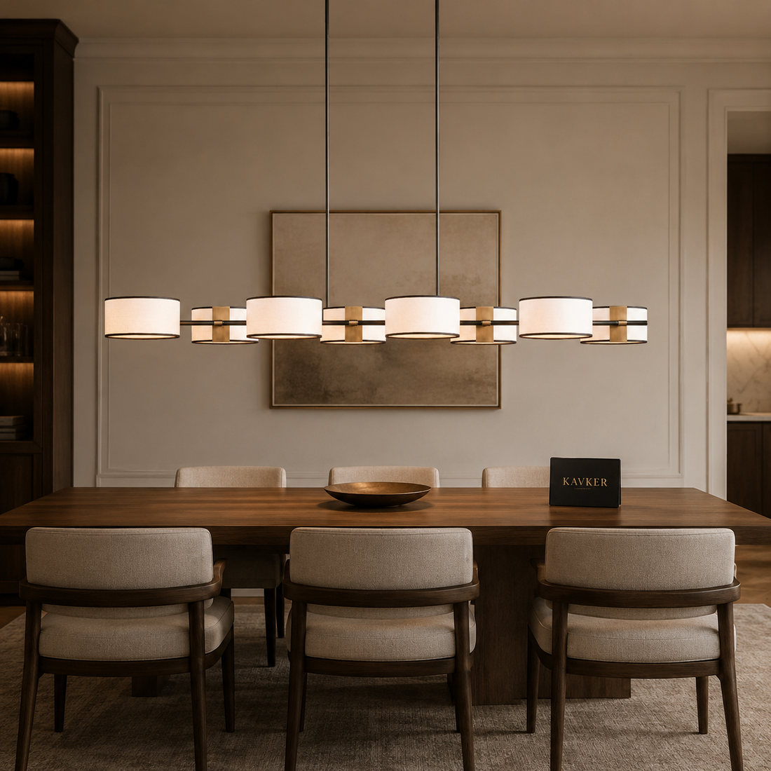 Daphne Fabric Linear Chandelier Light