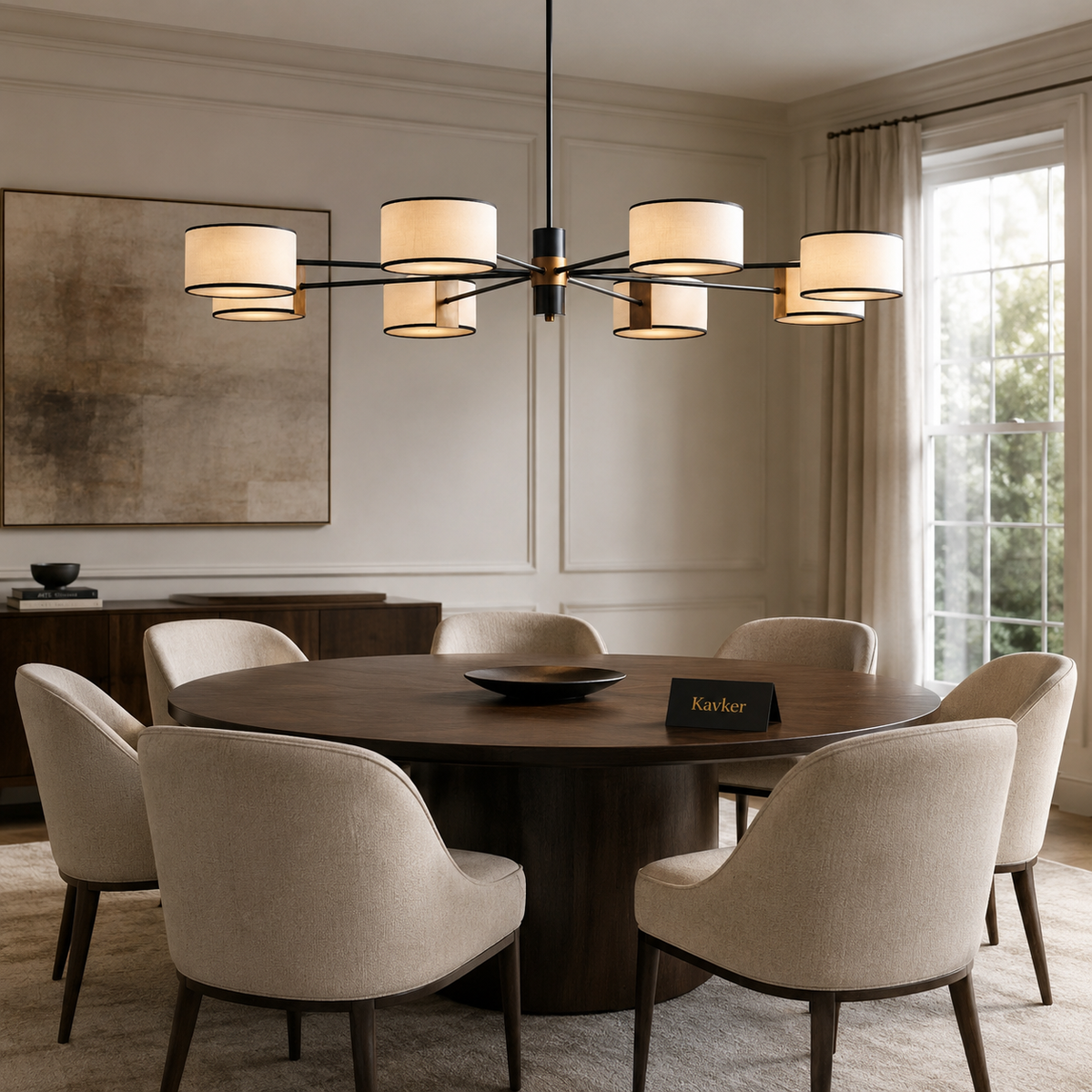 Daphne Fabric Round Chandelier Light