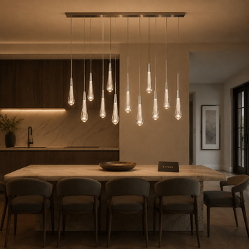 Soltaire Linear Chandelier in Nickel Light