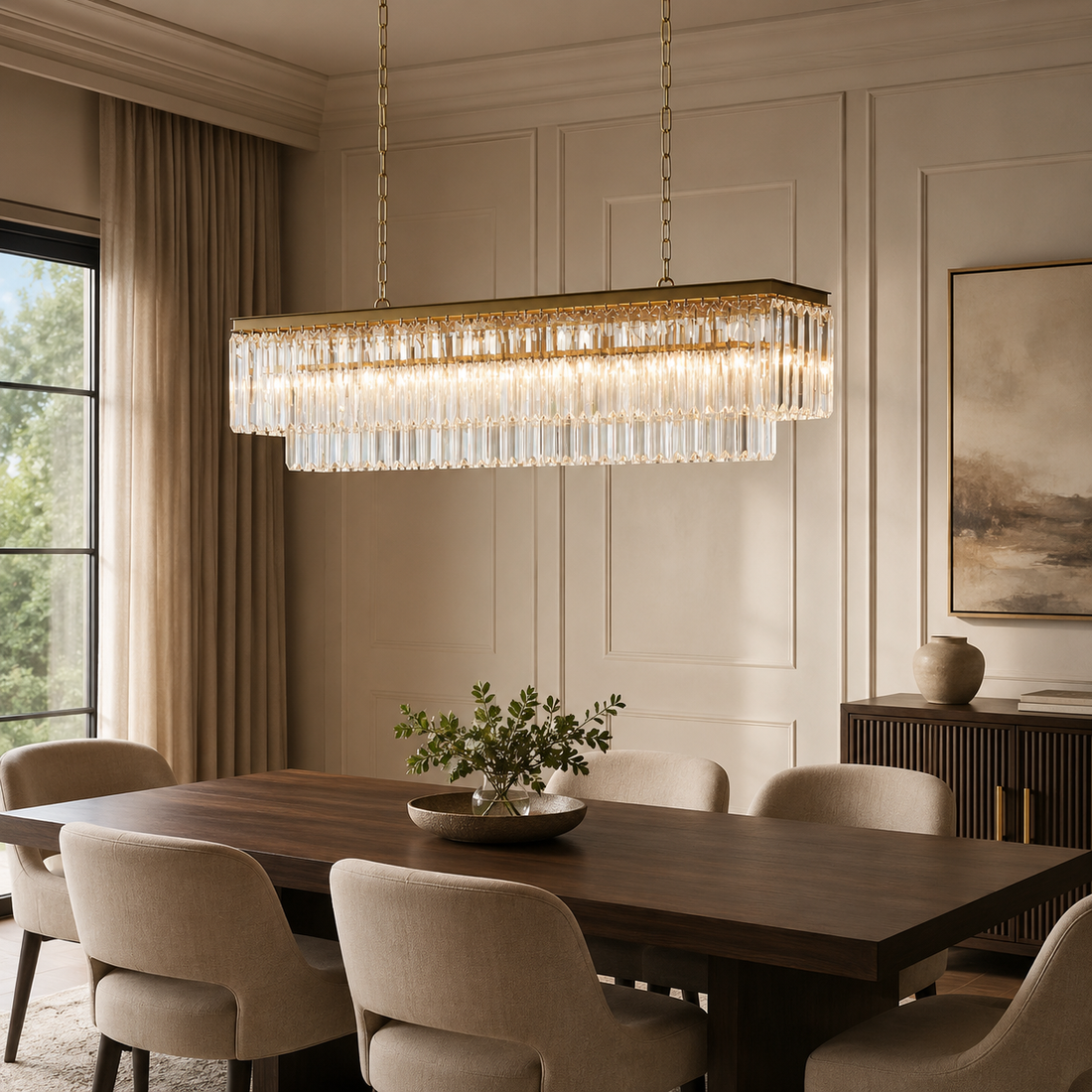 Leyland Tiered Rectangular Chandelier Light