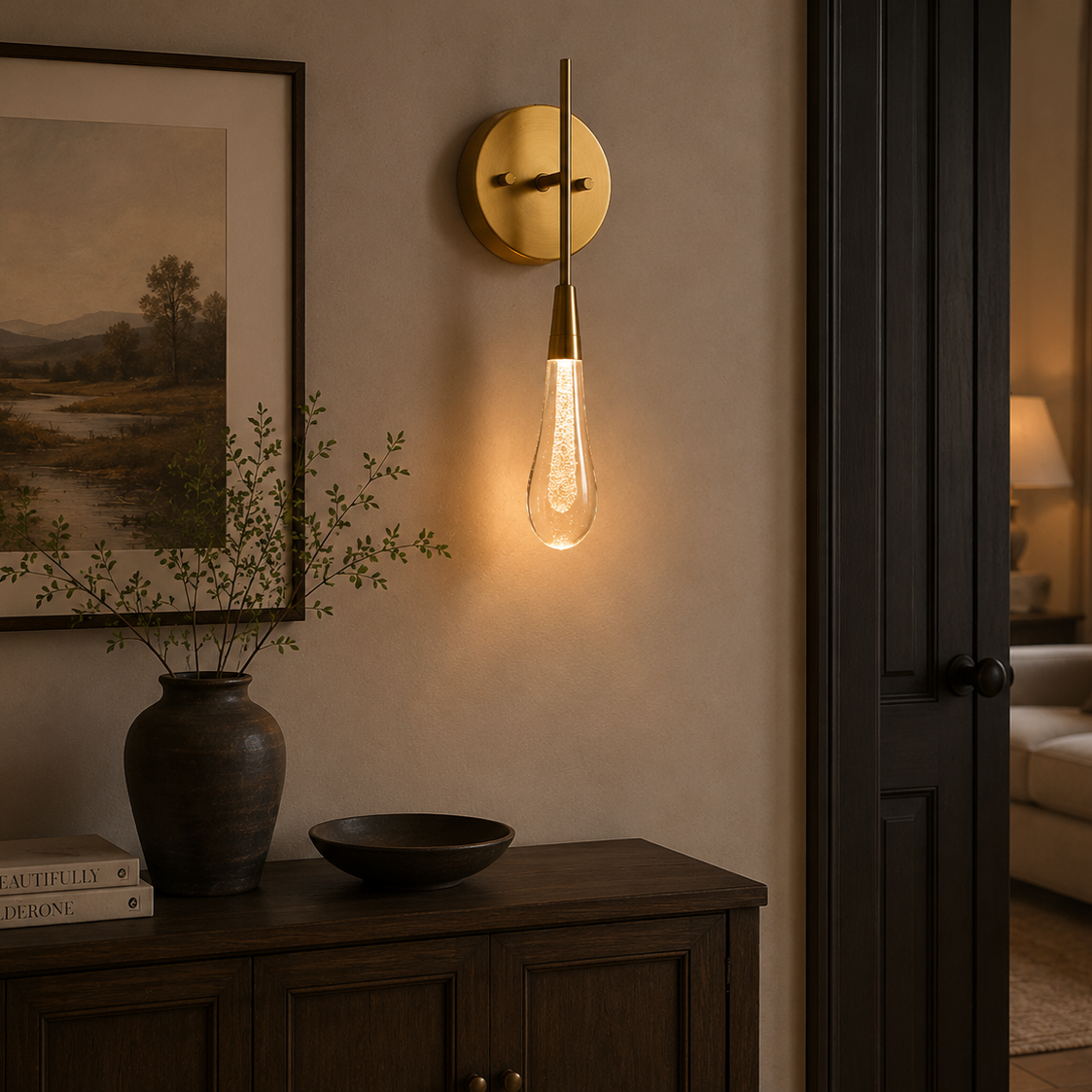 Seeded Glass LED Wall Sconce