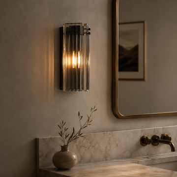 Reeded Glass Wall Sconce