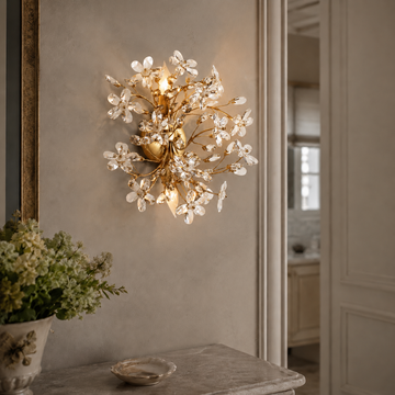 Floral Crystal Wall Sconce