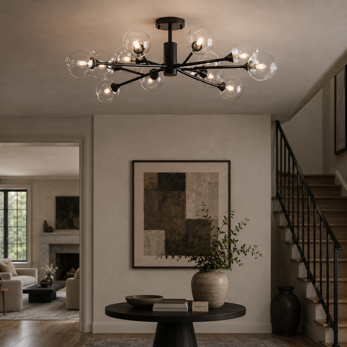 Starburst Glass Flush Mount Ceiling Light