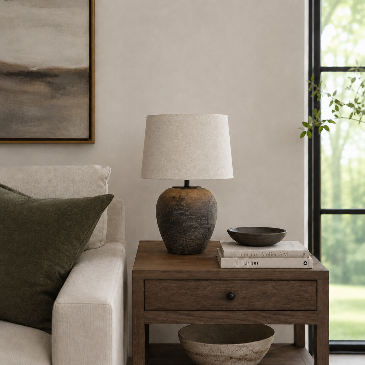 Textured Terracotta Table Lamp