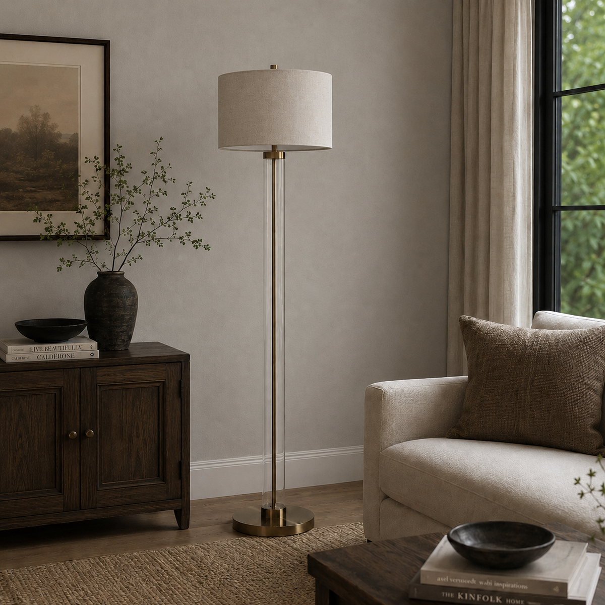 Glass Column Floor Lamp