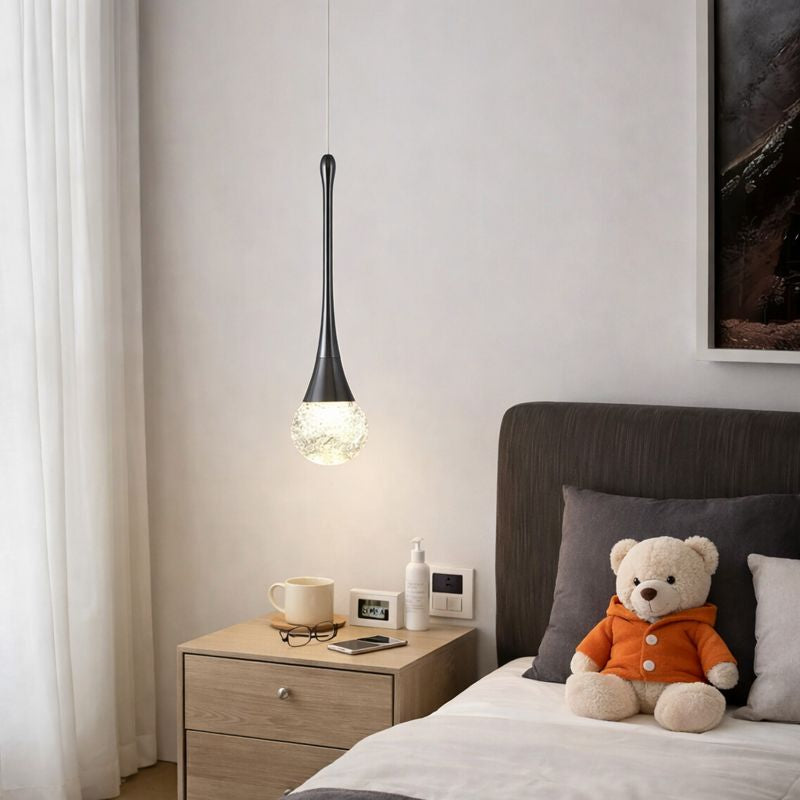 Crystal Ball Teardrop LED Single-Head Pendant Light