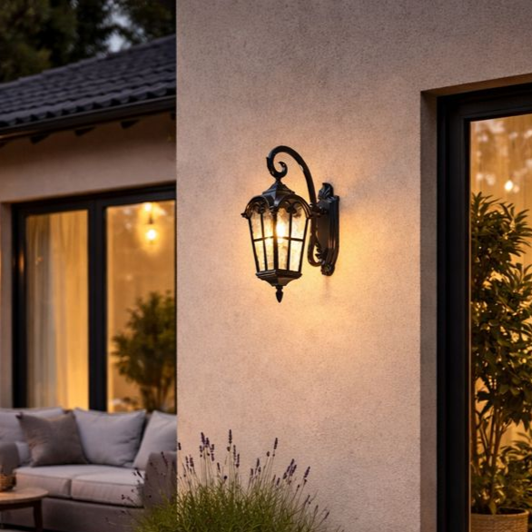 Vintage Lantern-Style Outdoor Wall Sconce