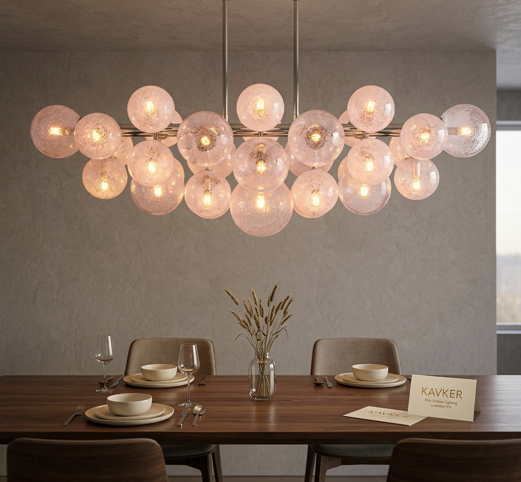 Mandoza Linear Chandelier in Nickel Light
