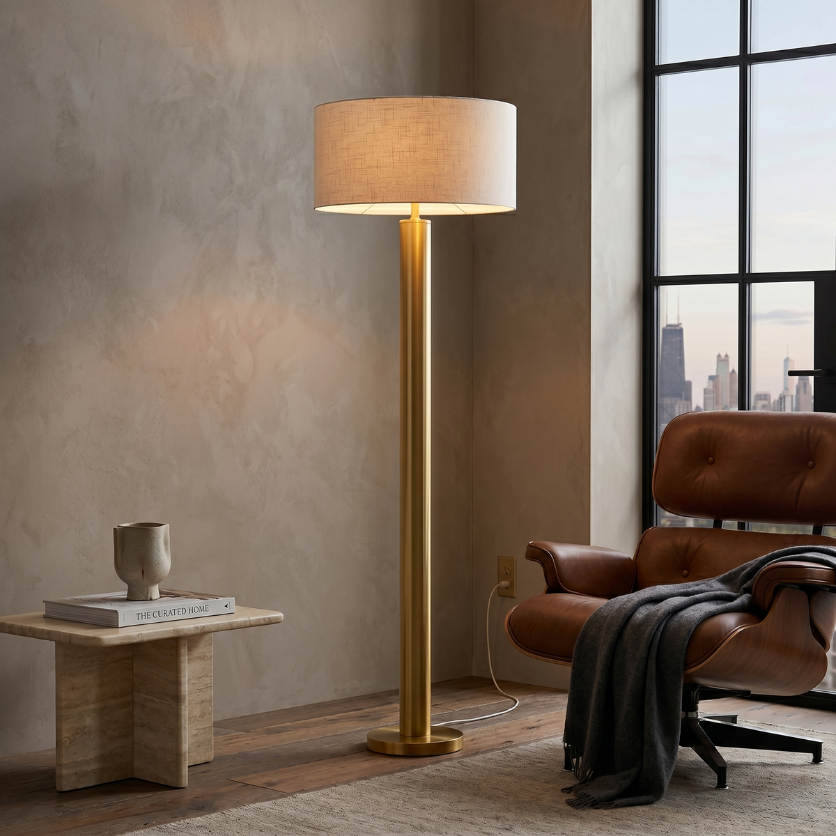 Metal Column Floor Lamp
