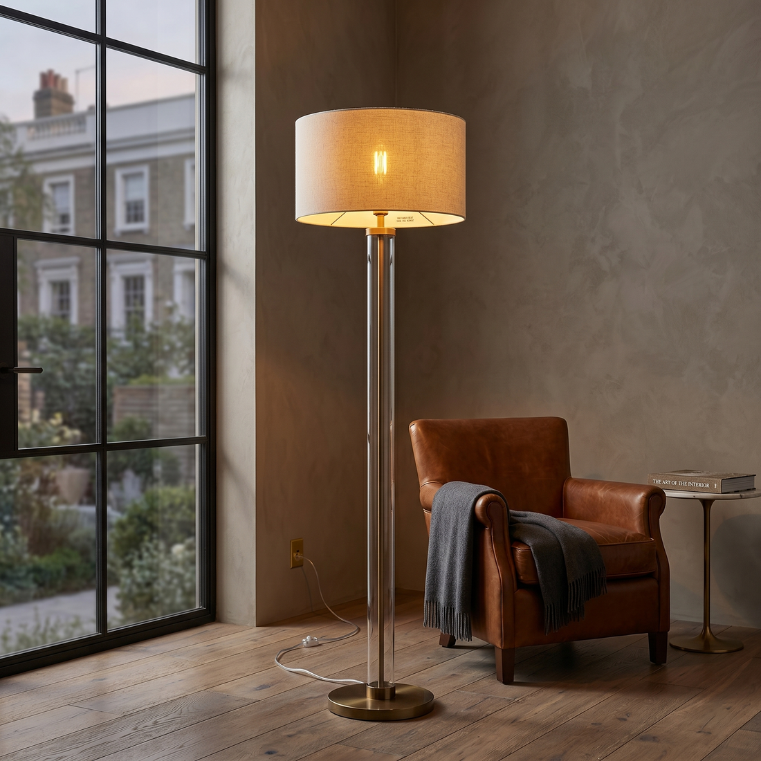 Glass Column Floor Lamp
