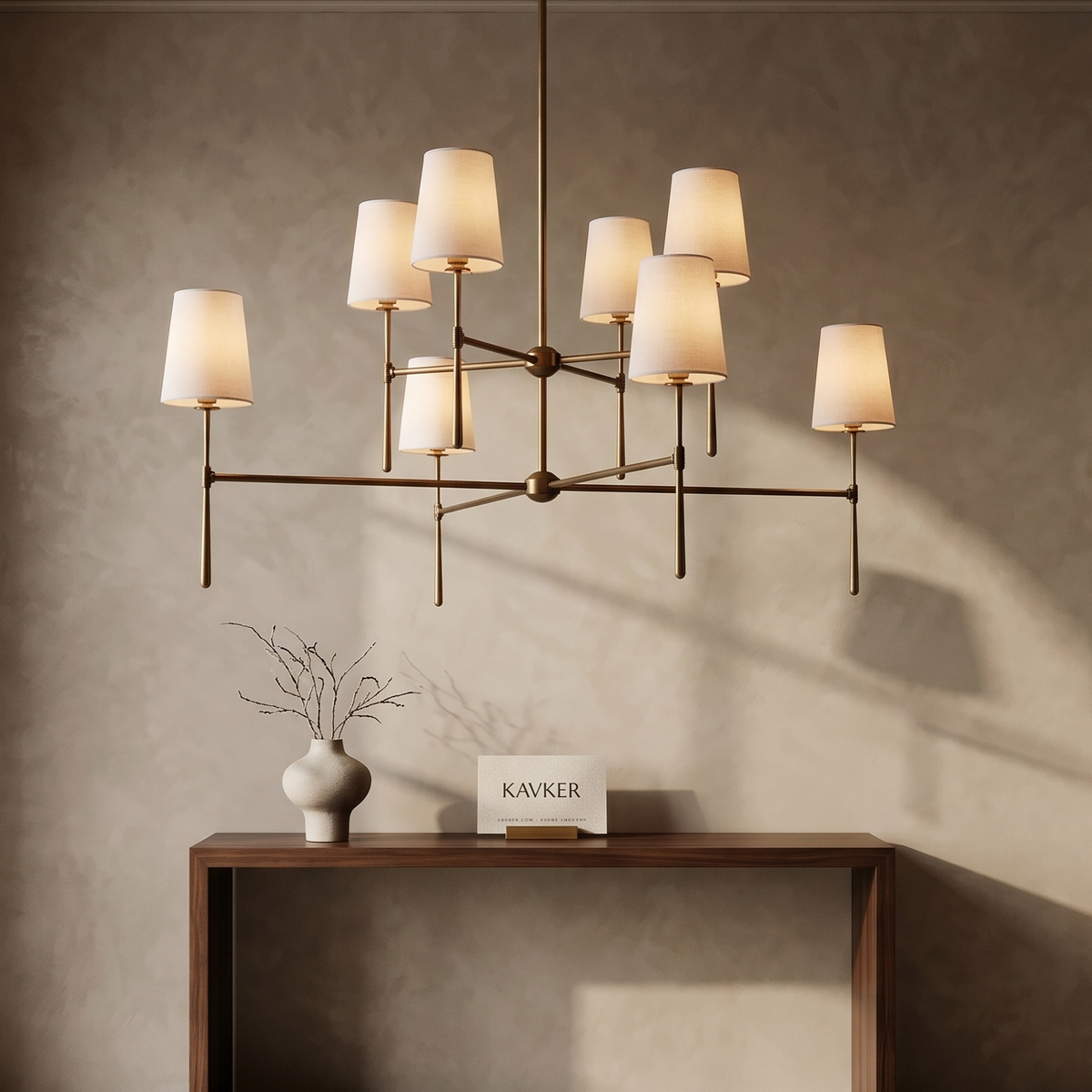 Rhodes Chandelier in Bronze Light