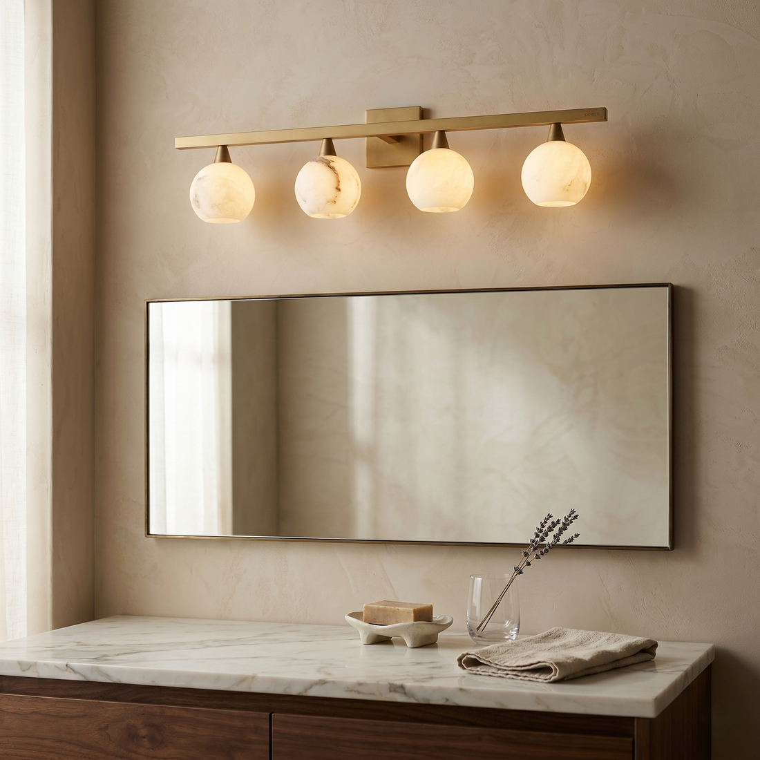 Four-Light Alabaster Wall Sconce