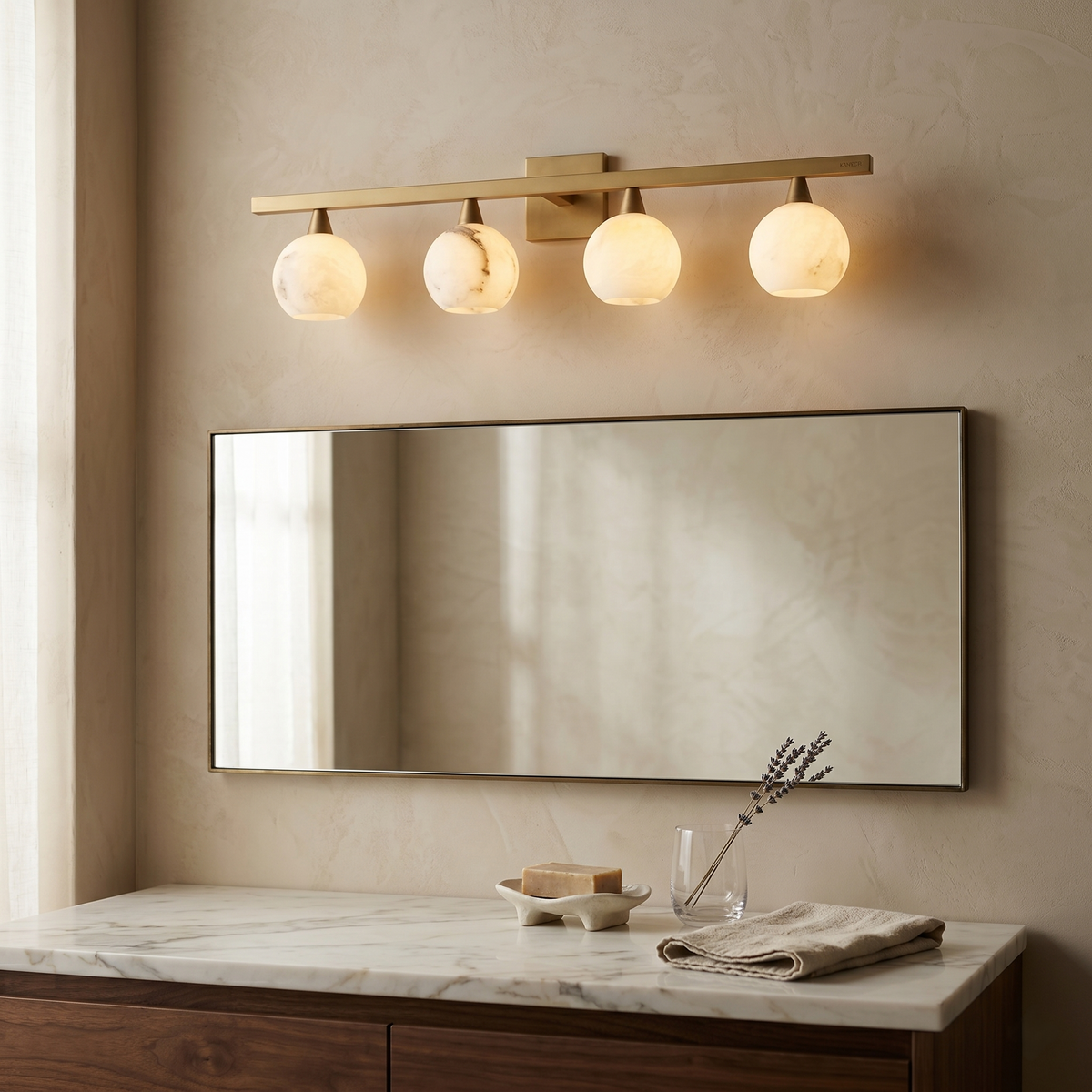 Four-Light Alabaster Wall Sconce