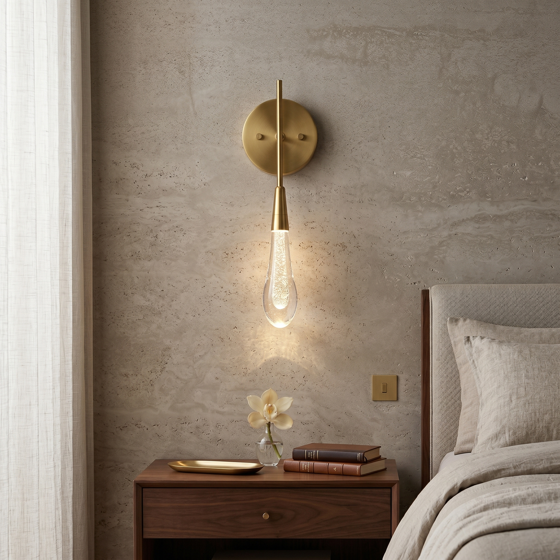 Seeded Glass LED Wall Sconce