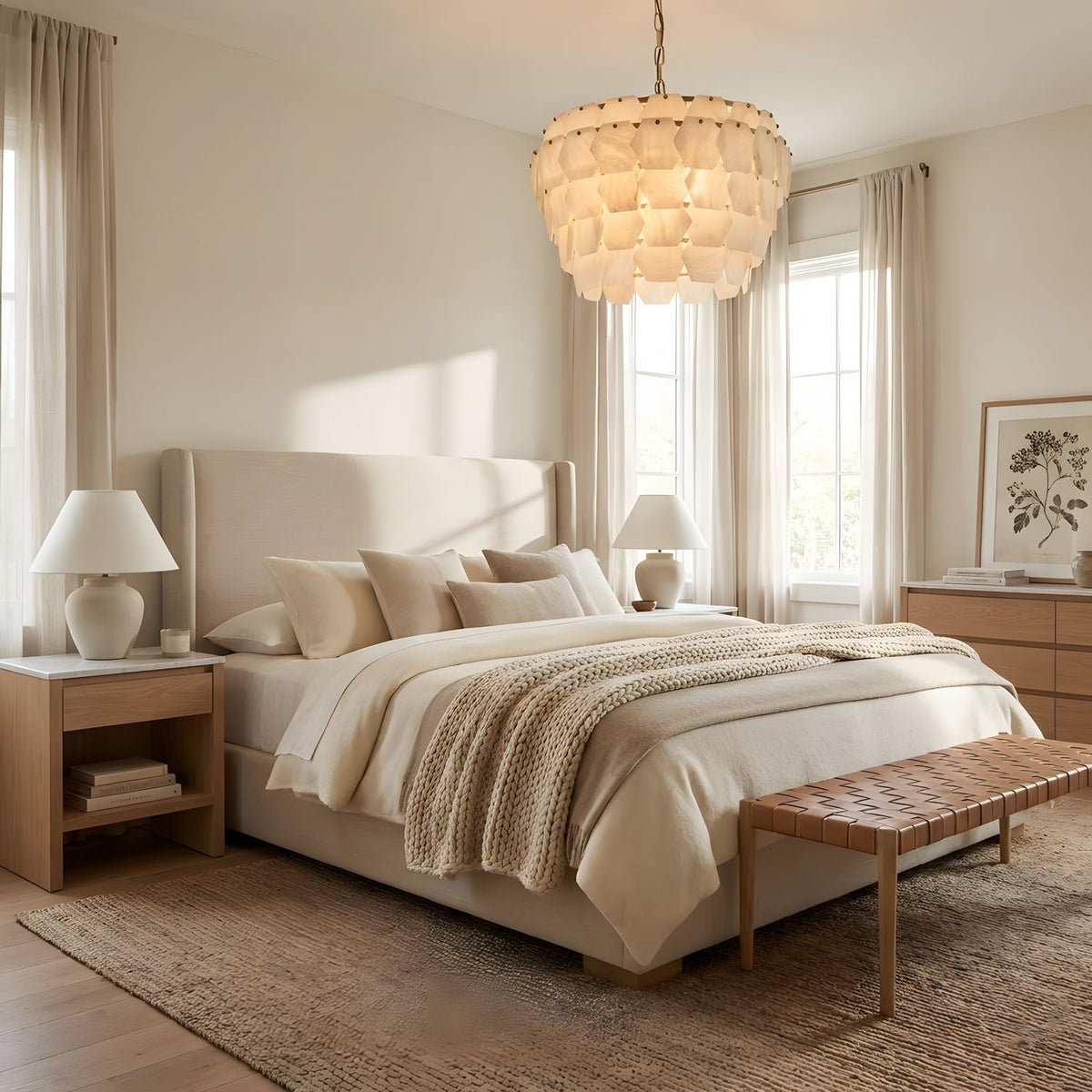 Elegant Hexa Cloud Alabaster Pendant Light - Kavker