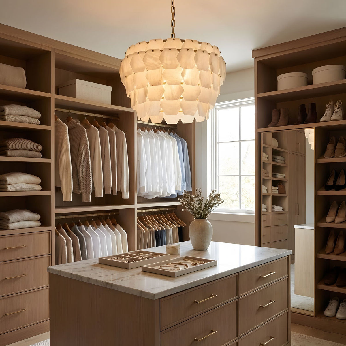 Elegant Hexa Cloud Alabaster Pendant Light - Kavker