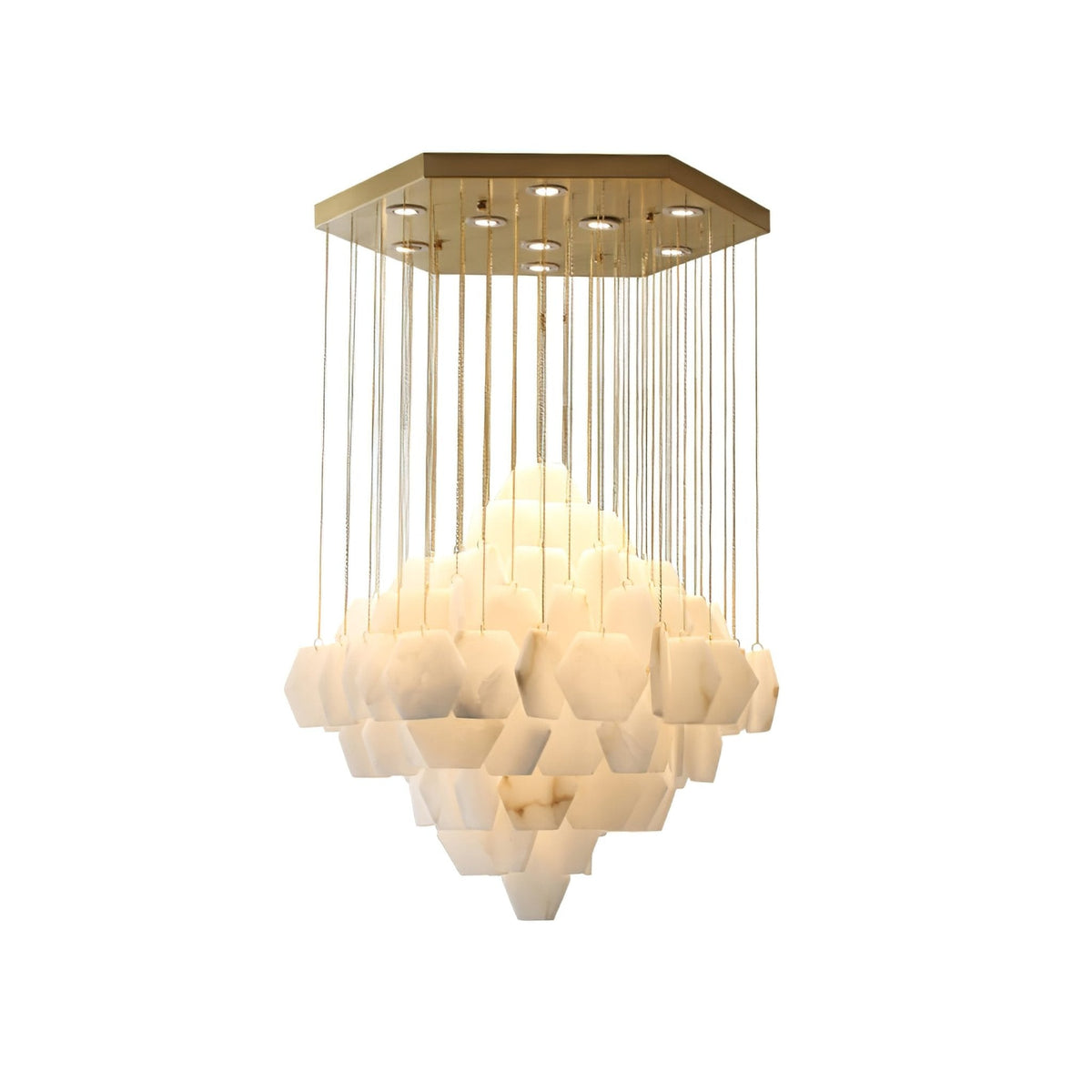 Elegant Hexa Alabaster Cascade Chandelier - Kavker