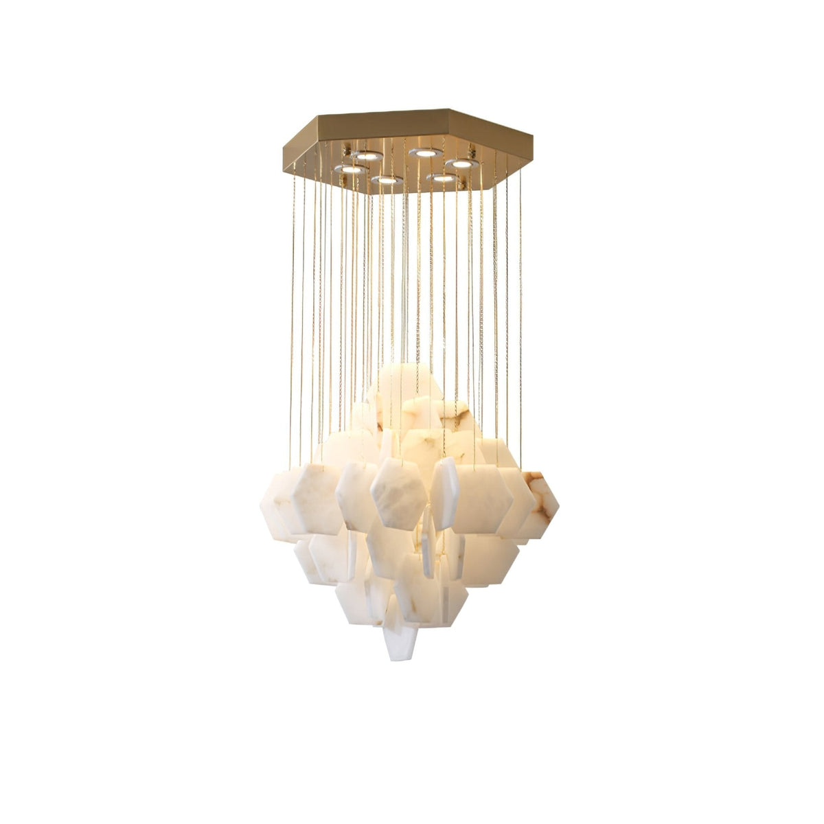 Elegant Hexa Alabaster Cascade Chandelier - Kavker