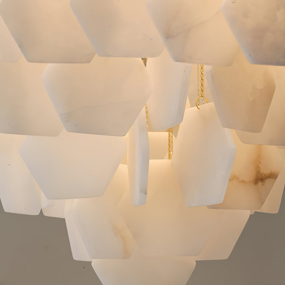 Elegant Hexa Alabaster Cascade Chandelier - Kavker
