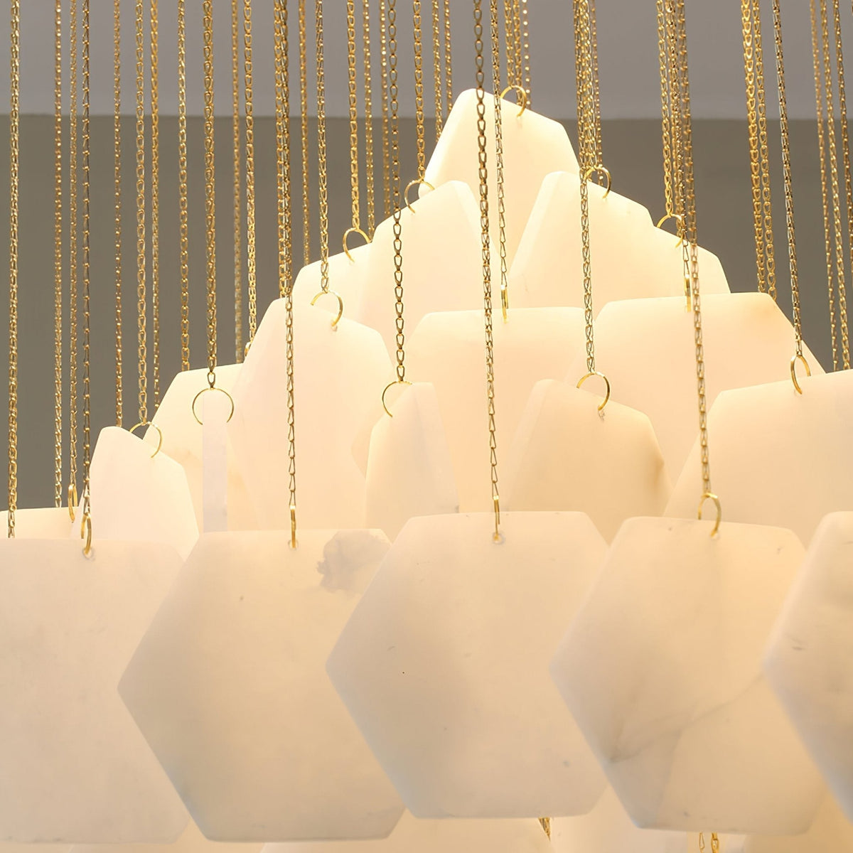 Elegant Hexa Alabaster Cascade Chandelier - Kavker