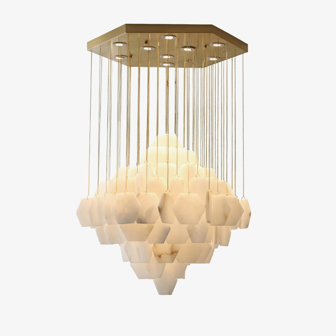 Elegant Hexa Alabaster Cascade Chandelier - Kavker