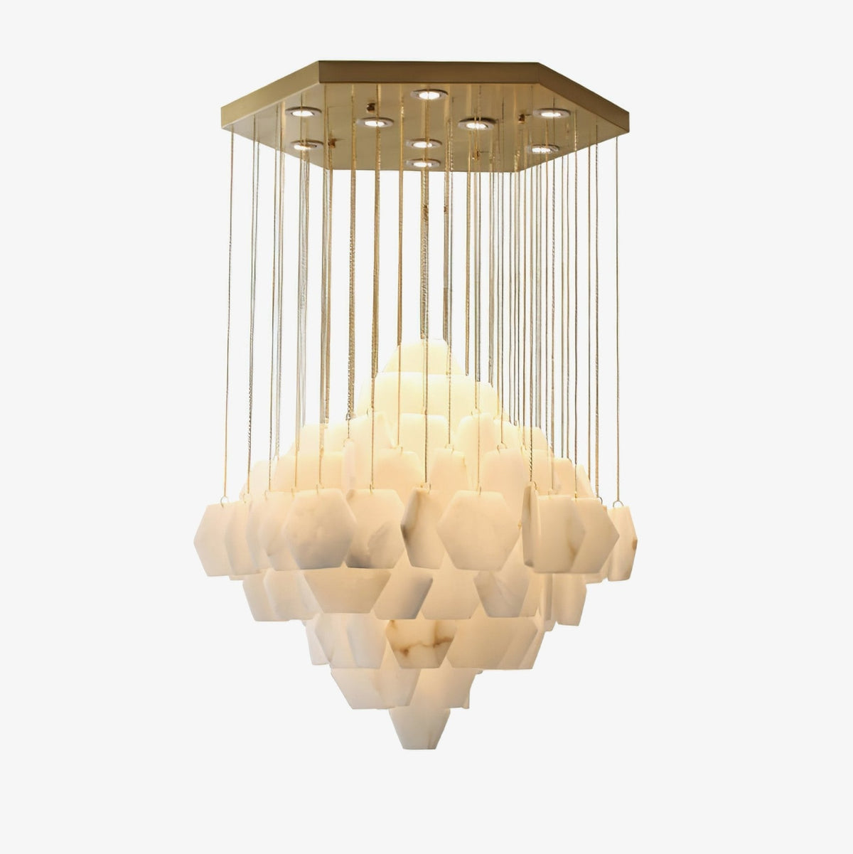Elegant Hexa Alabaster Cascade Chandelier - Kavker