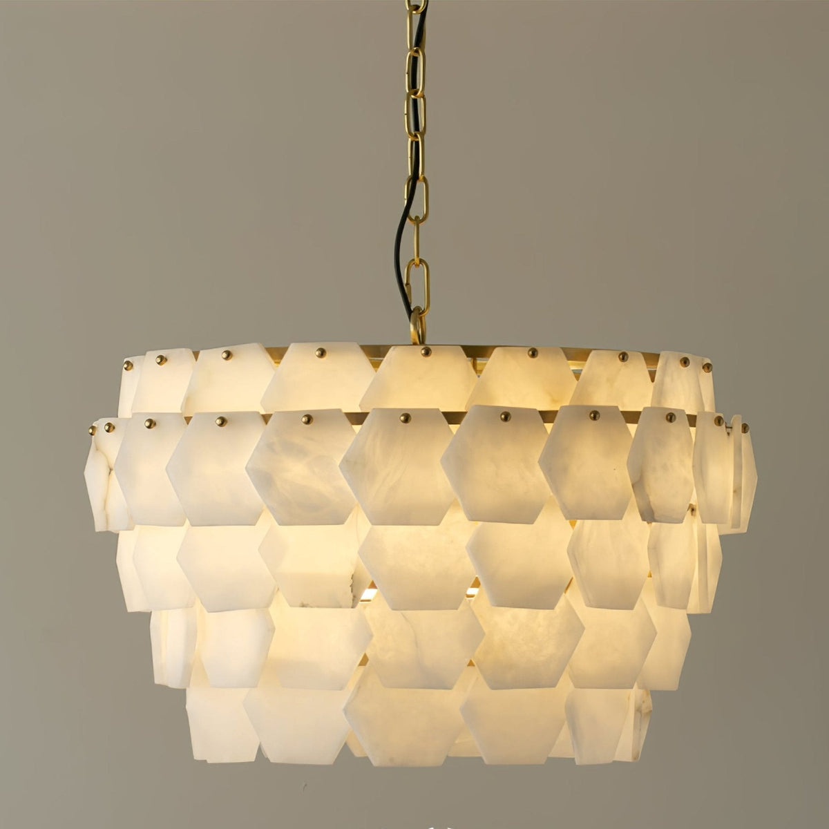Elegant Hexa Cloud Alabaster Pendant Light - Kavker
