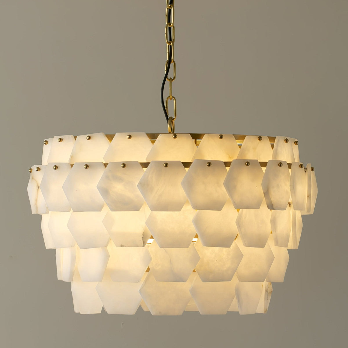 Elegant Hexa Cloud Alabaster Pendant Light - Kavker