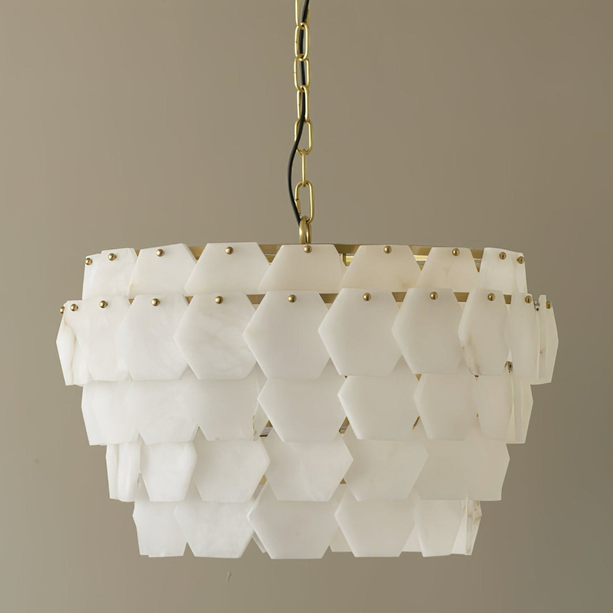Elegant Hexa Cloud Alabaster Pendant Light - Kavker