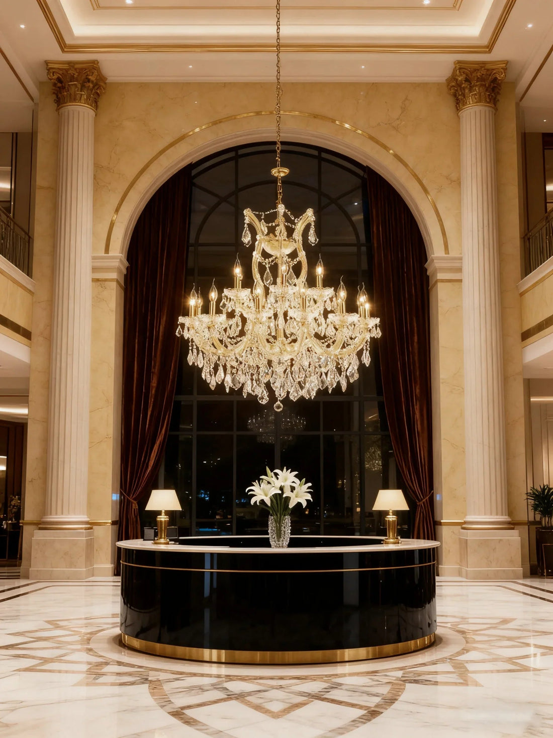 33'' Wide Gold Chandelier 19 Lights Maria Theresa Crystal Chandelier MT01L19G