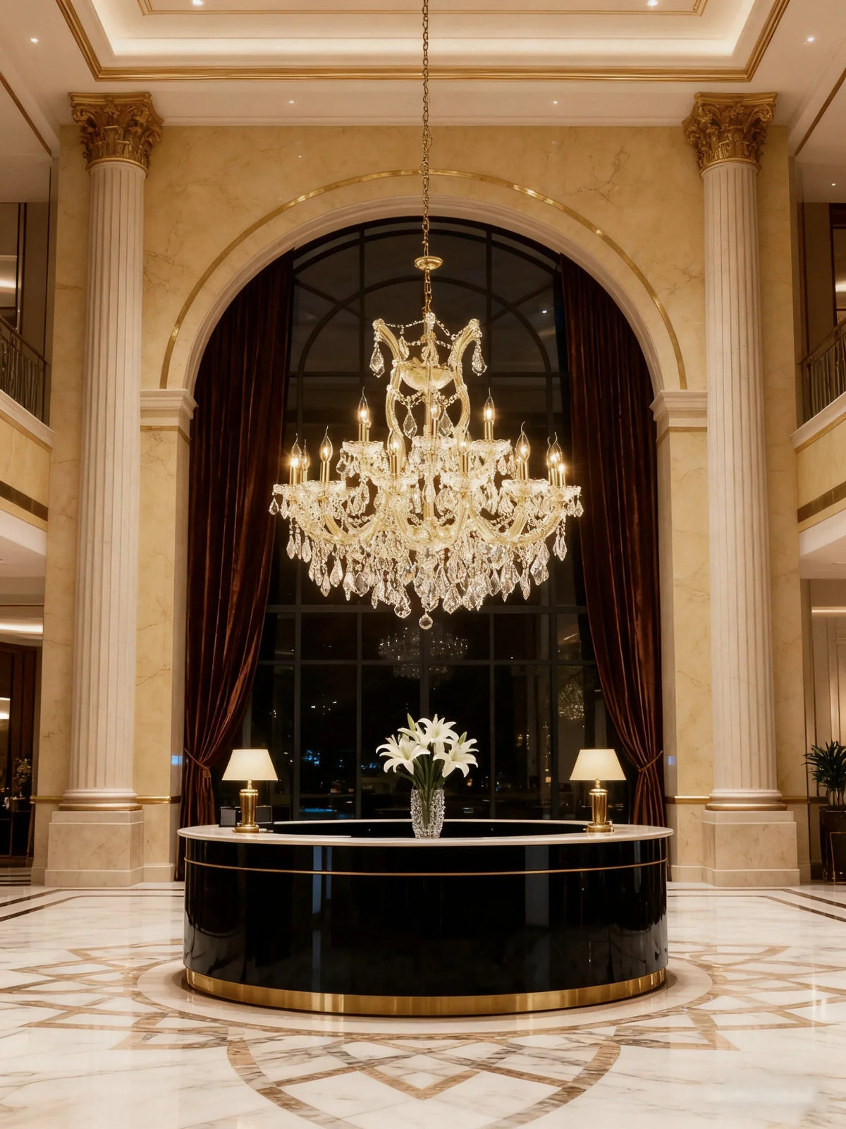 33'' Wide Gold Chandelier 19 Lights Maria Theresa Crystal Chandelier MT01L19G