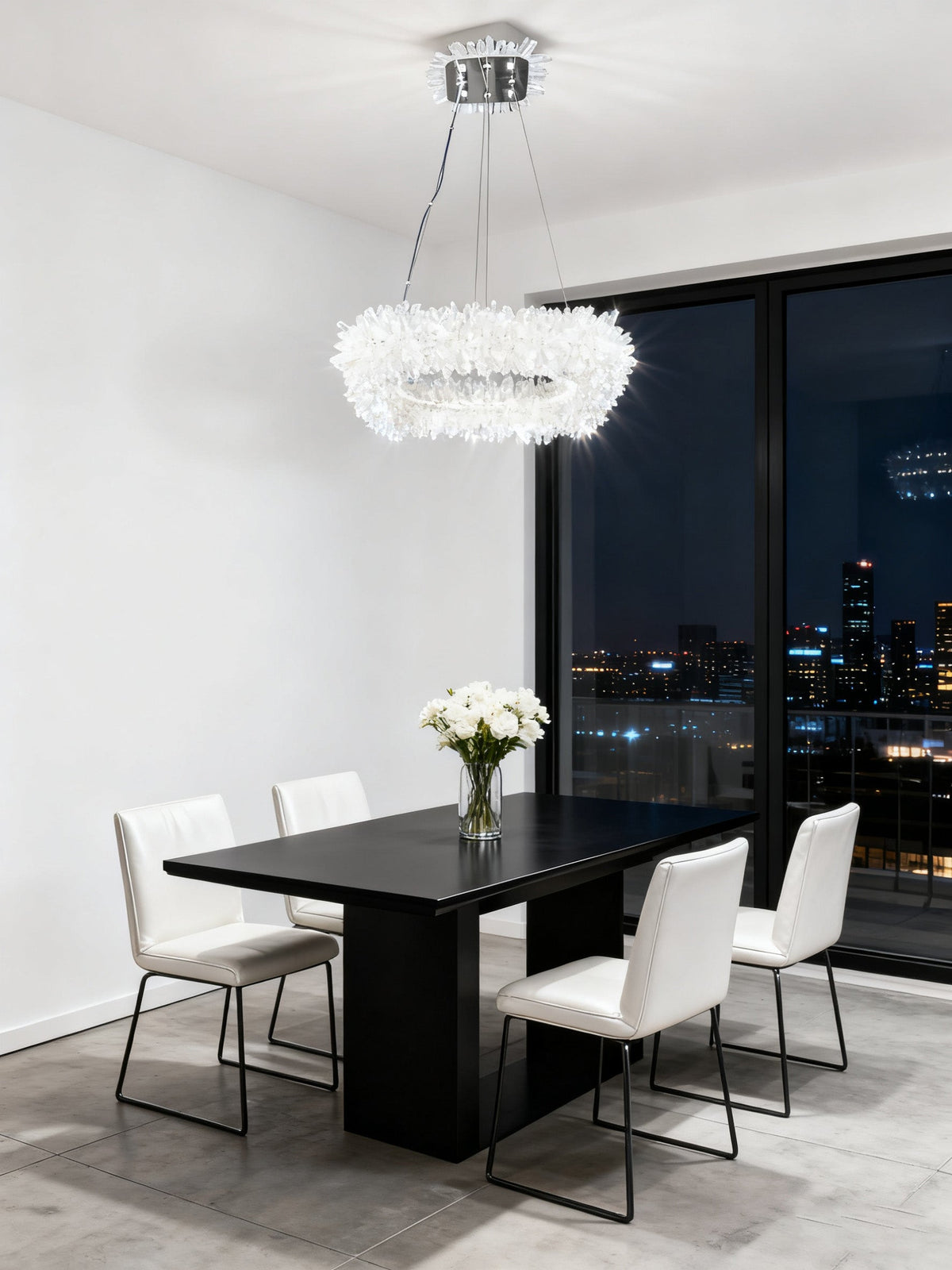 24'' Square Modern Geode Quartz Crystal Chandelier