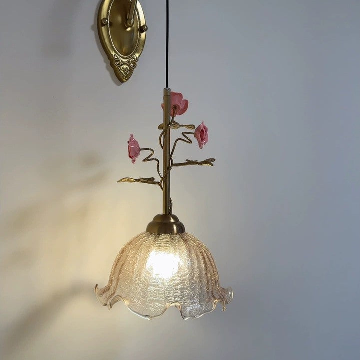 Vintage Rose Crystal Wall Lamp