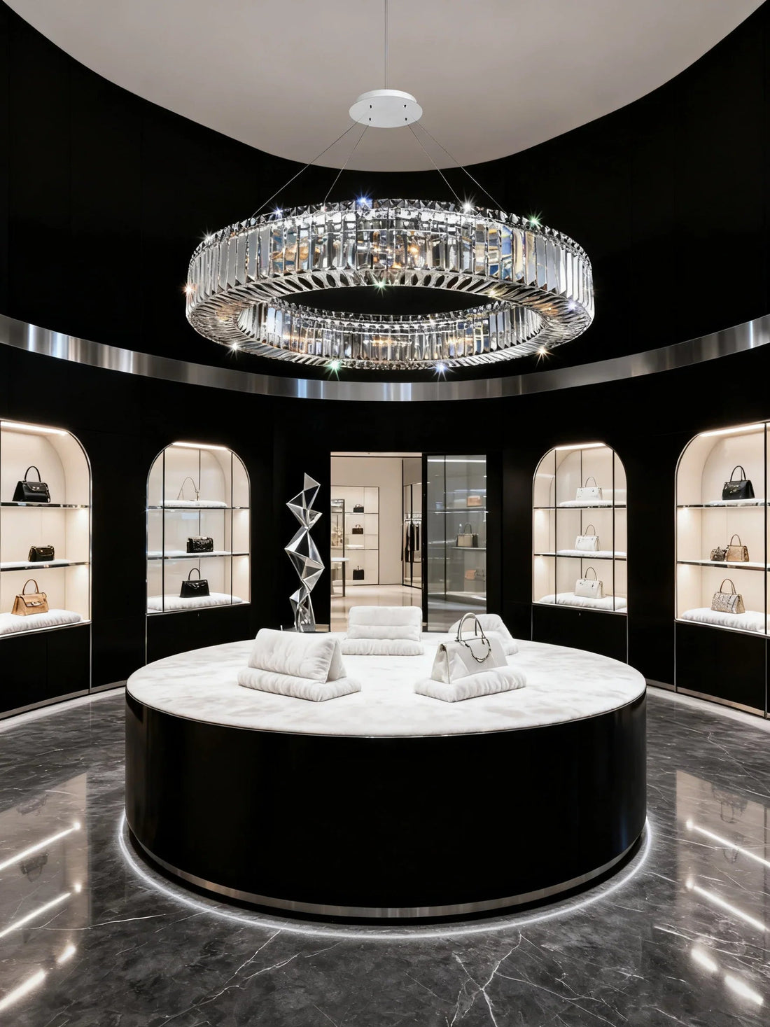 36 Inch Round Ring Chandelier Modern Crystal Chandelier for Bedroom