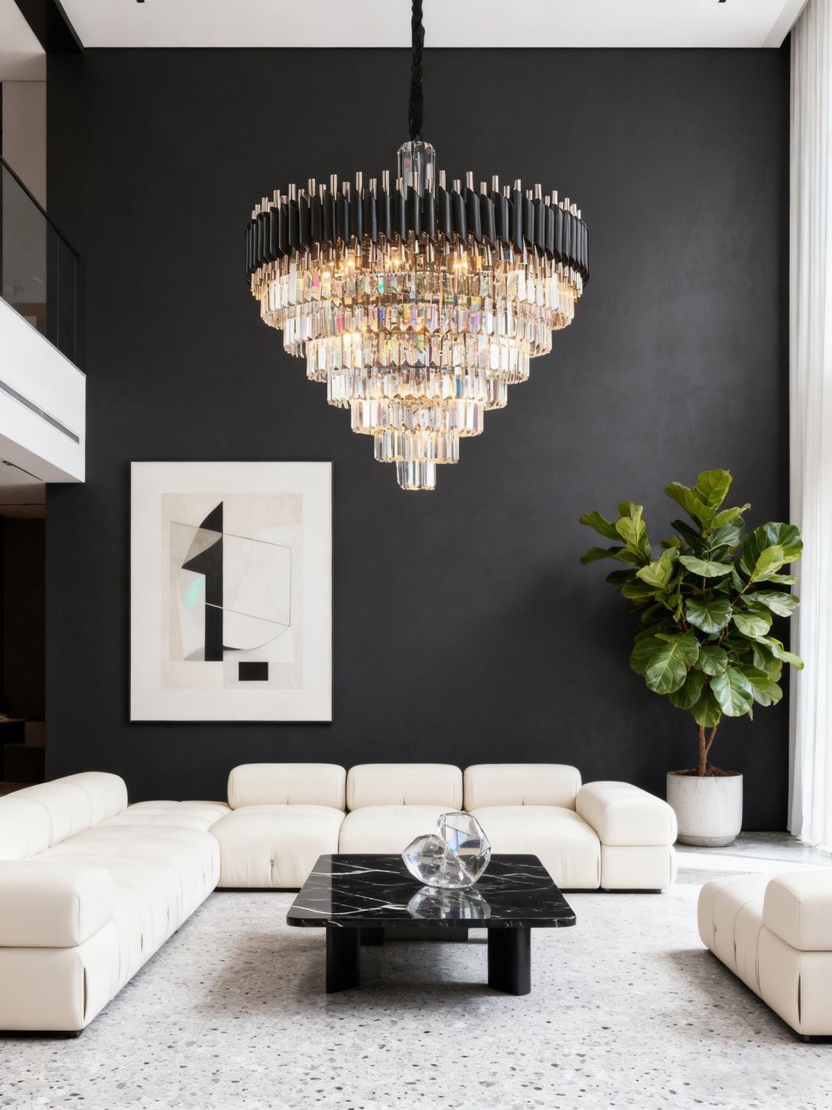 40 Inch Luxury Modern Round Crystal Chandelier Lighting for Living Room