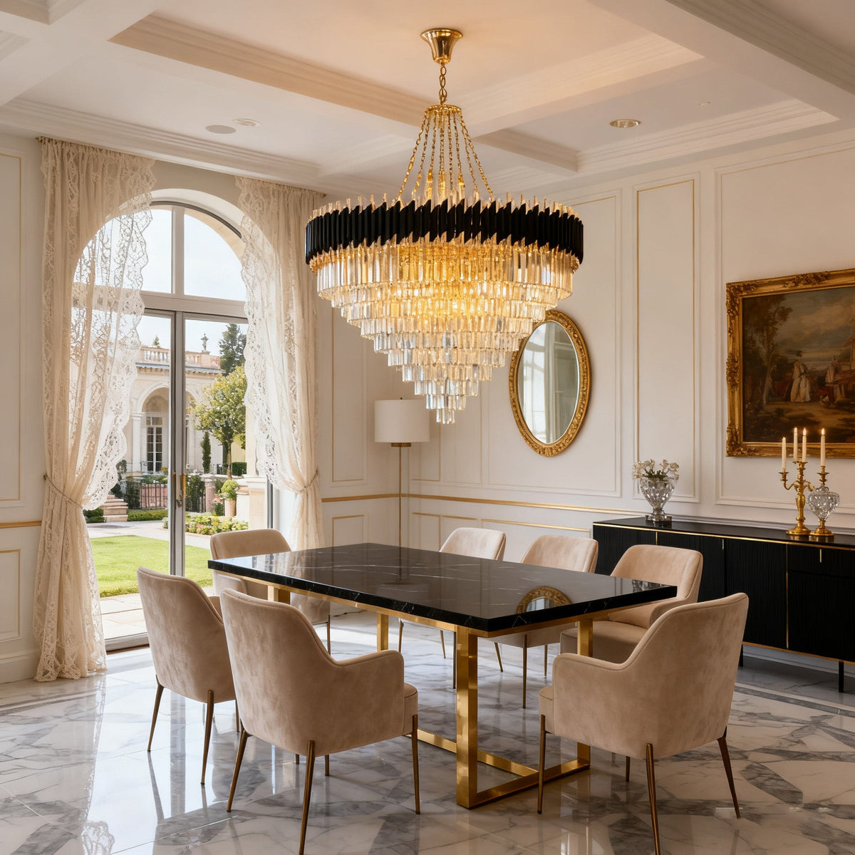 60 Inch Luxury Modern Round Crystal Chandelier Lighting for Living Room