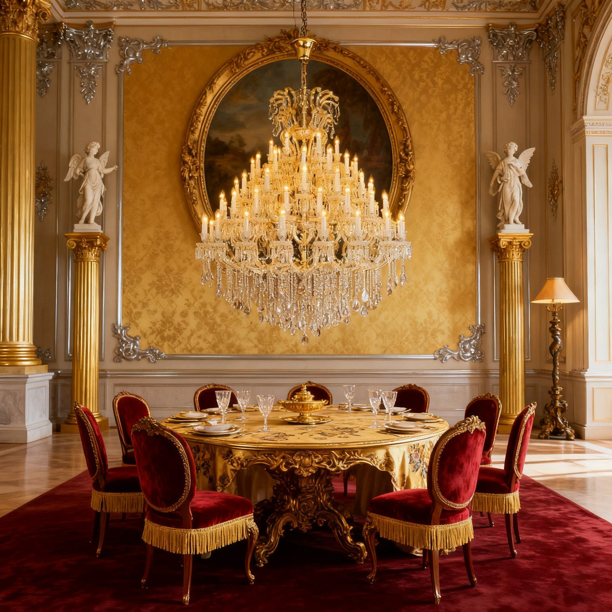 66 Lights Big Maria Theresa Chandelier 60X71 Inch Large Foyer Chandelier