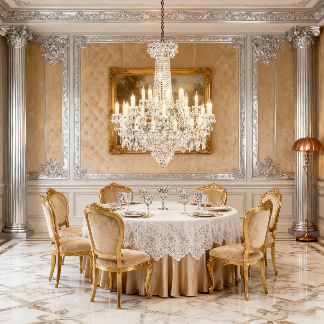47 Inch Foyer Chandelier Lighting Elegant Big Chrome Chandelier