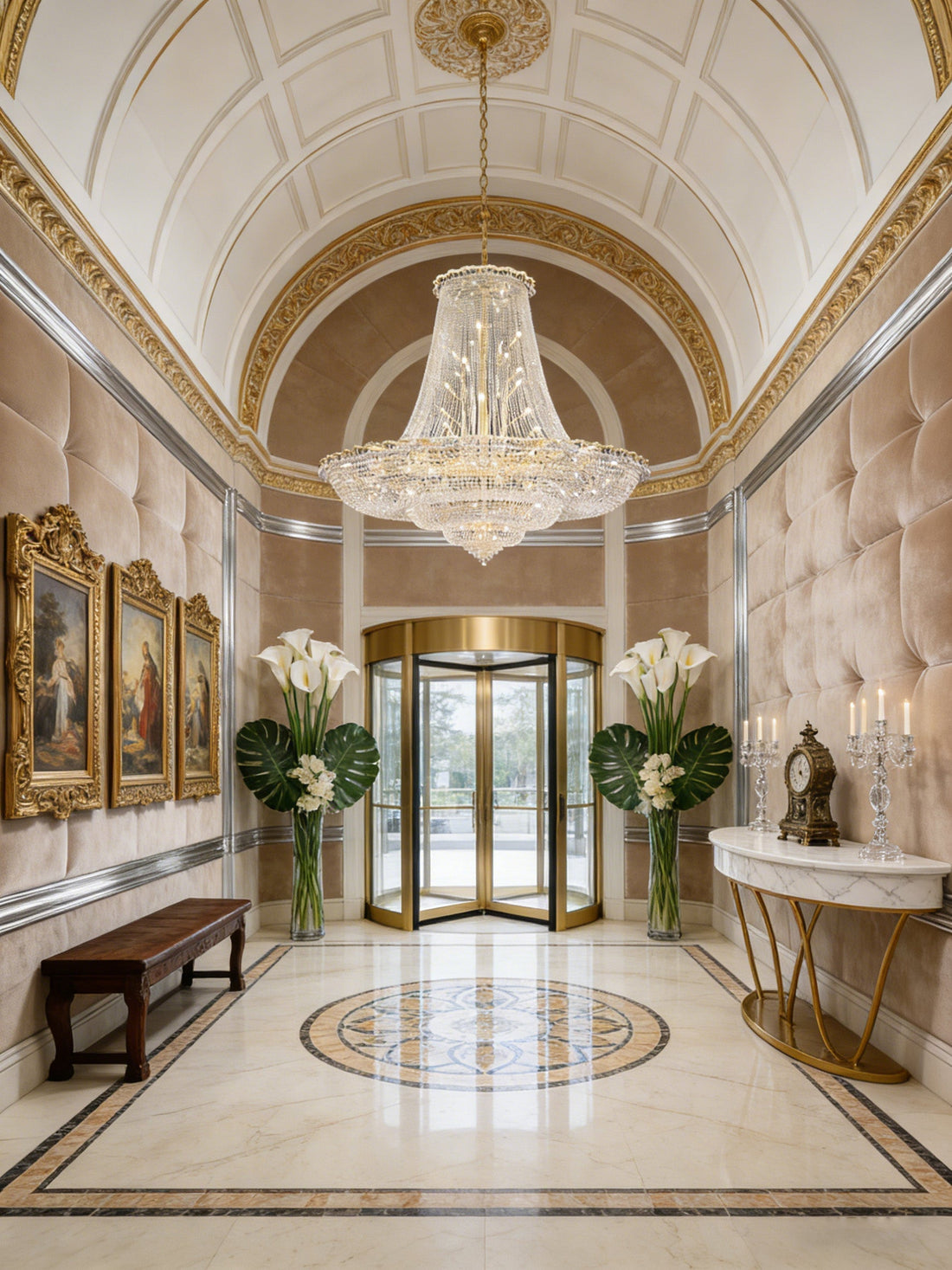 79X69 Inch Extra Wide Chandelier Large Gold Crystal Foyer Lighting