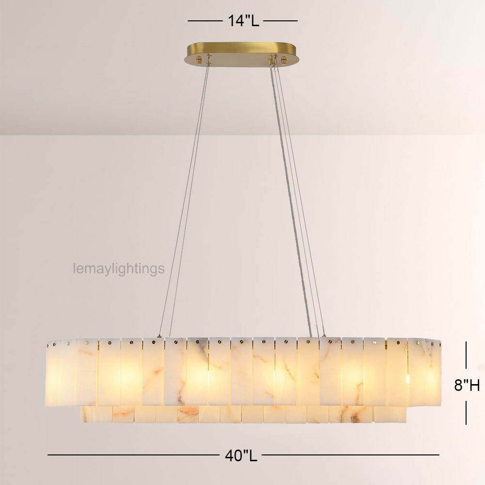Sawyer Alabaster Rectangle Chandelier 40 54
