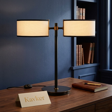 Daphne 2-Light Table Lamp in Black & White