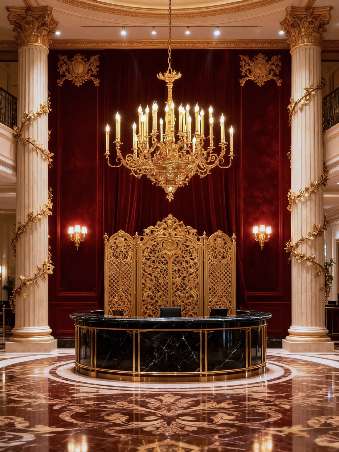 54X46 Inch 36 Lights Baroque Style French Copper Chandelier