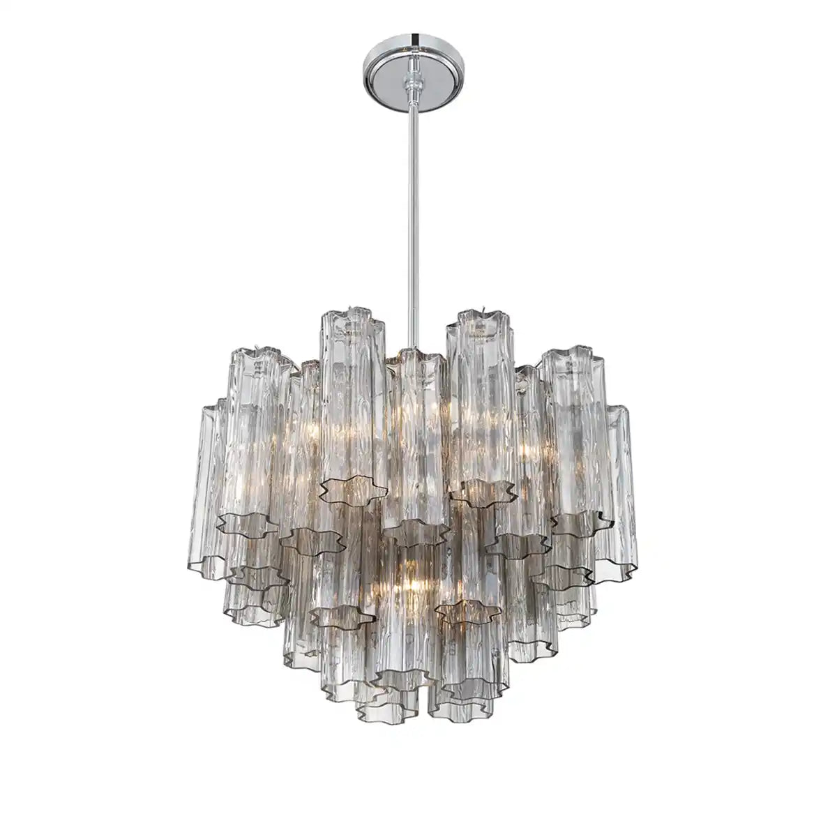Addis Chandelier 17.8" 19.8" 22" 26.8" 32''D-19.8"-Chrome-Smoke-Kavker