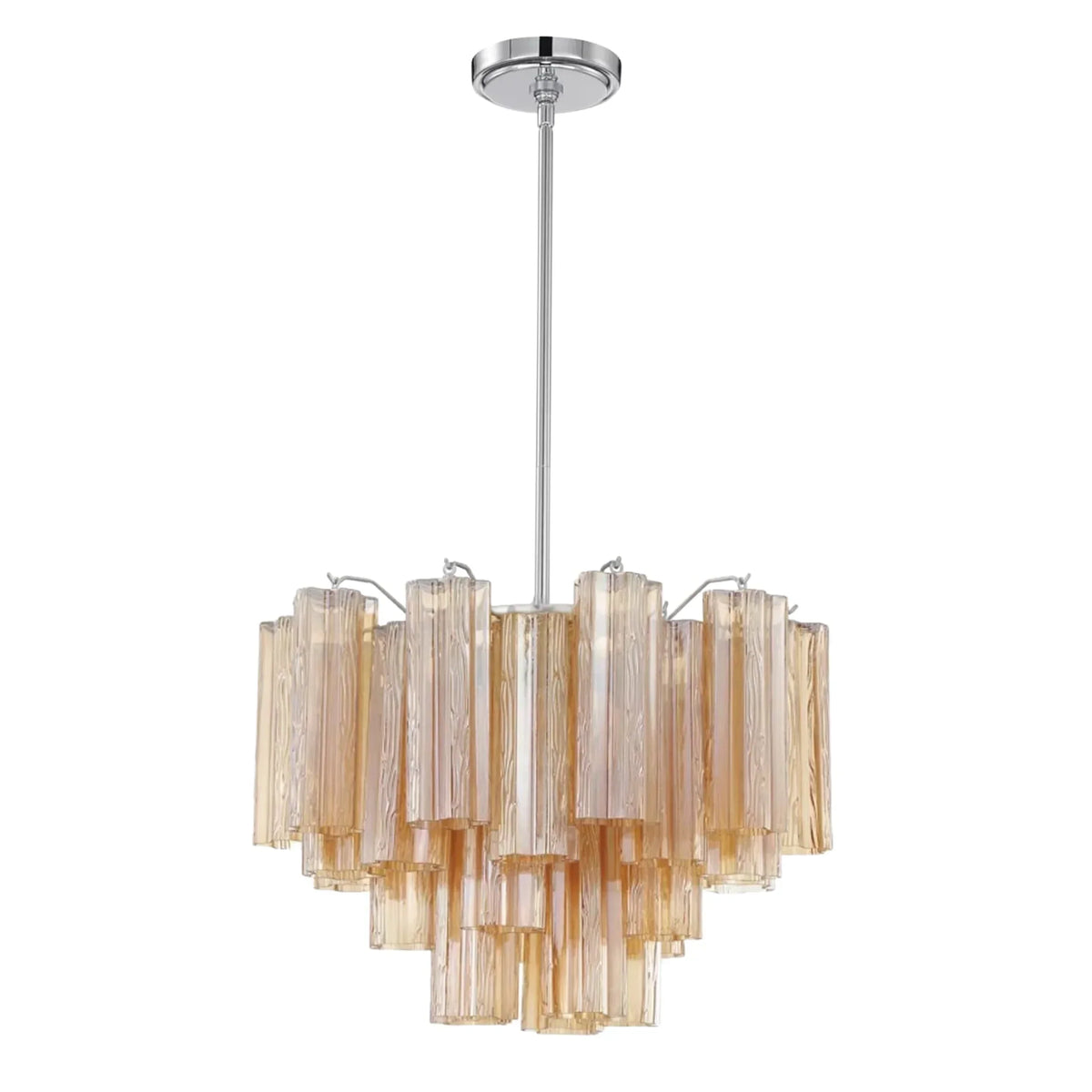 Addis Chandelier 17.8" 19.8" 22" 26.8" 32''D-17.8"-Chrome-Amber-Kavker