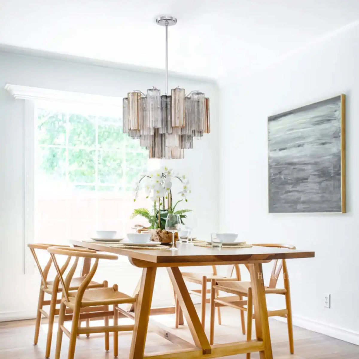Addis Chandelier 17.8" 19.8" 22" 26.8" 32''D-19.8"-Chrome-Autumn-Kavker