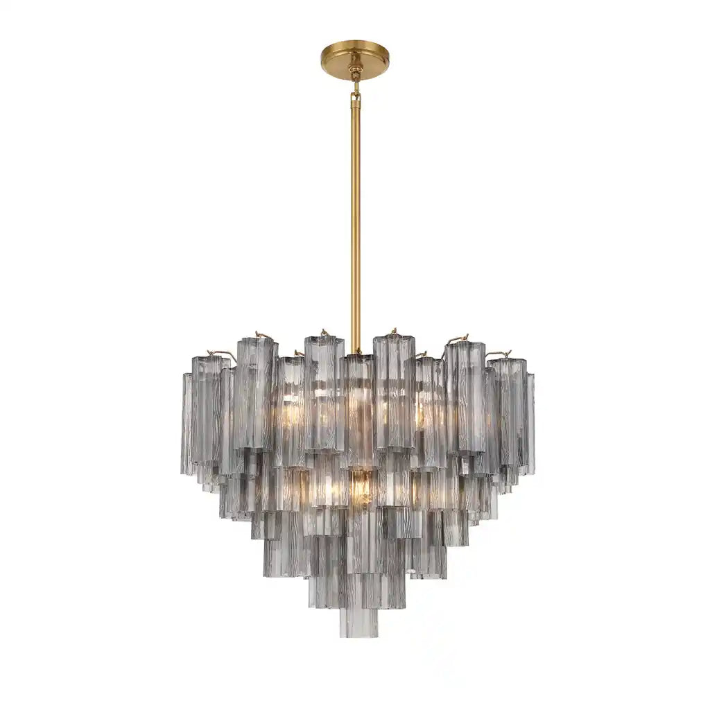 Addis Chandelier 17.8" 19.8" 22" 26.8" 32''D-22"-Brass-Smoke-Kavker
