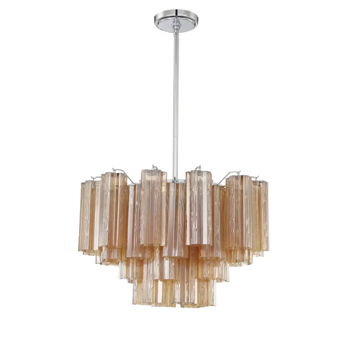 Addis Chandelier 17.8" 19.8" 22" 26.8" 32''D-19.8"-Chrome-Amber-Kavker